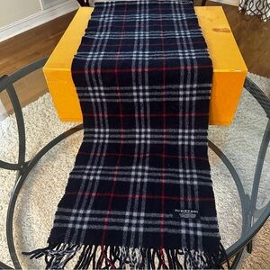 Authentic Burberry Men's Black and Red Plaid Scarf